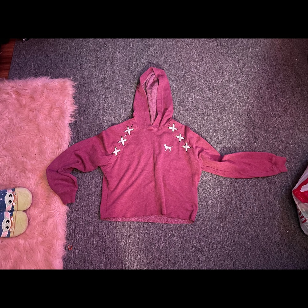 PINK hoodie cropped